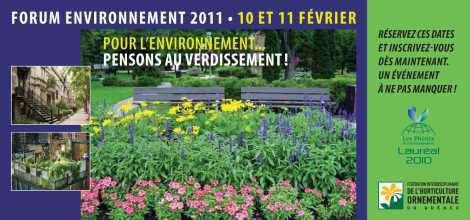 FORUM ENVIRONNEMENT 2011 : Pour l’environnement… pensons au verdisseme