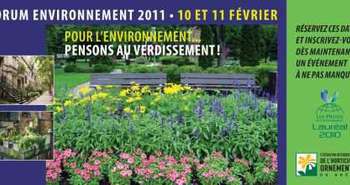 FORUM ENVIRONNEMENT 2011 : Pour l’environnement… pensons au verdisseme