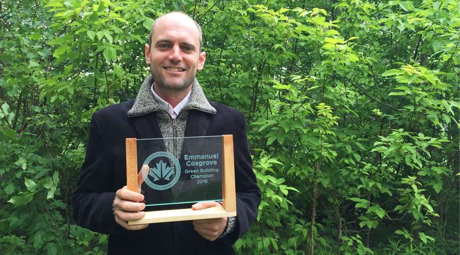 Emmanuel Cosgrove champion bâtiment écologique 2016 CBDCa
