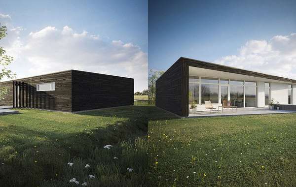 Une maison solaire passive au Royaume-Uni, façades sud et nord
