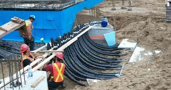 Installation géothermie chantier Maison du développement durable à Mon