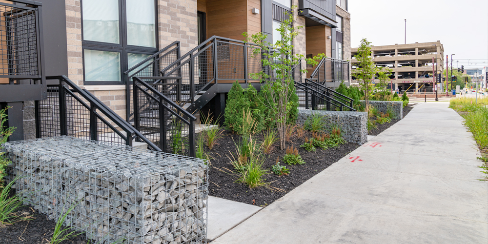 Aménagement extérieur en gabion
