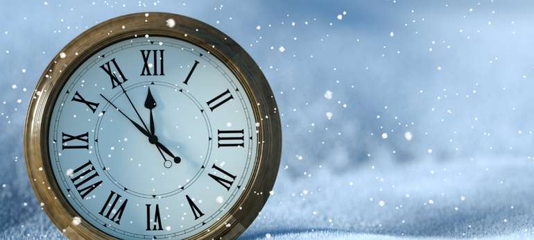 horloge dans la neige