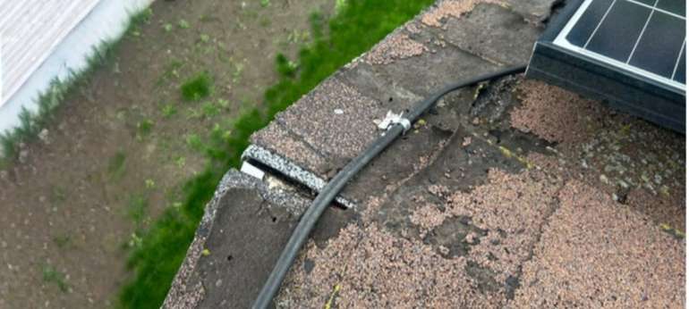 fil decouvert panneaux solaires